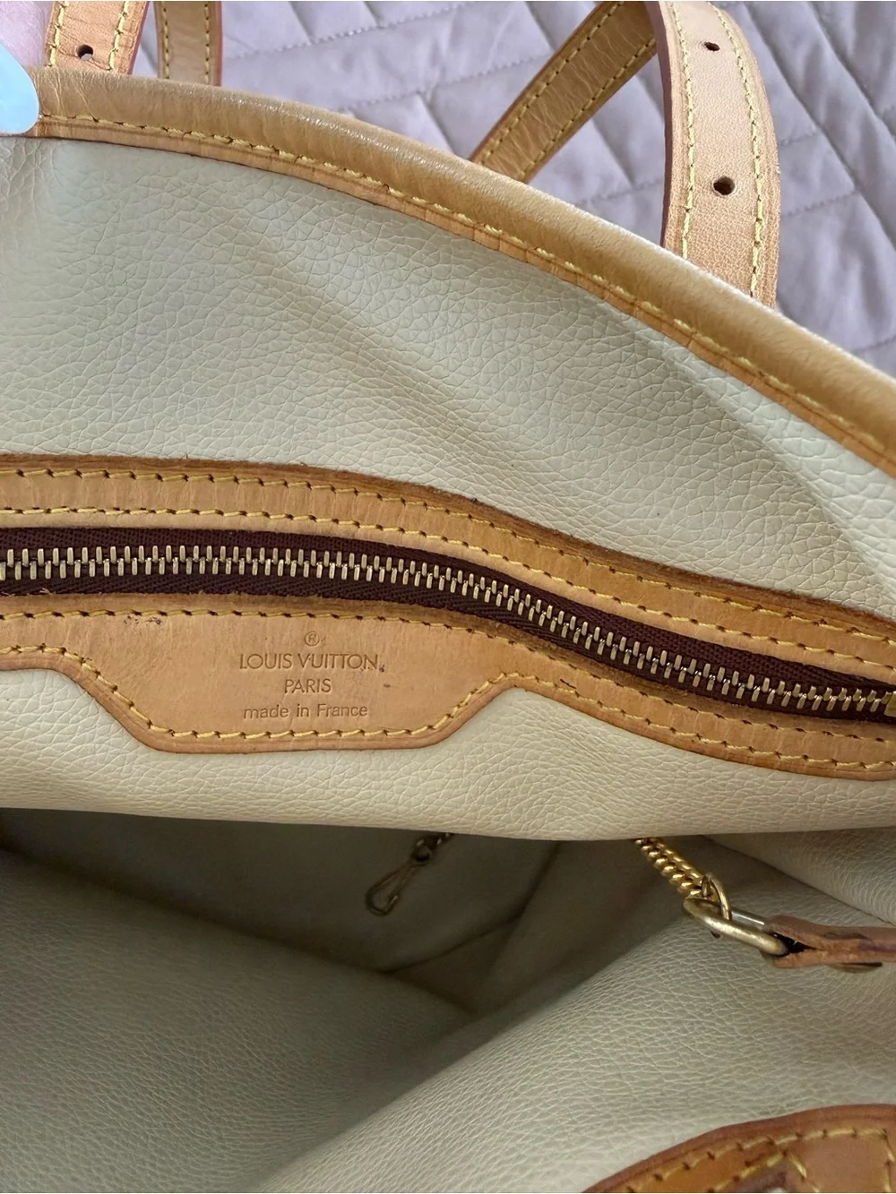 Louis Vuitton Brown Monogram Canvas Bucket Shoulder Bag with Tan Trim
