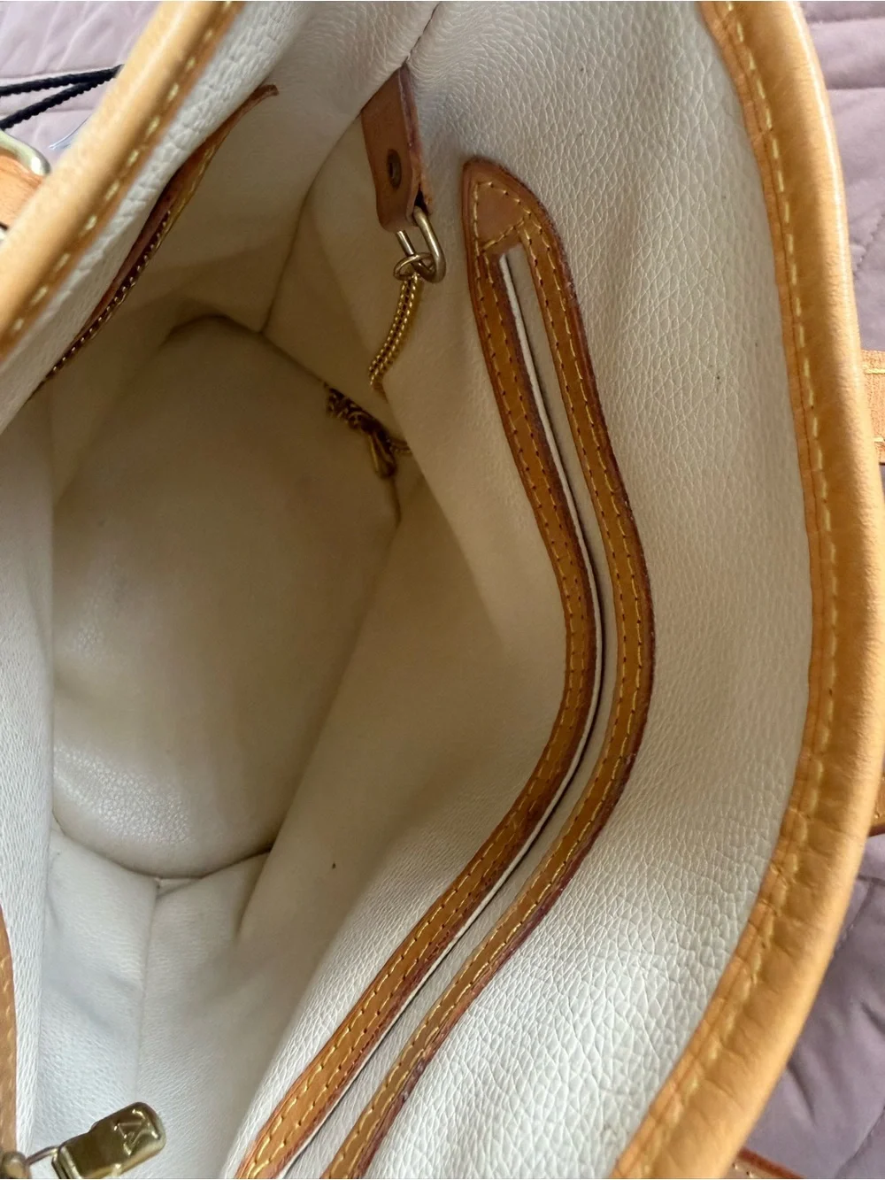 Louis Vuitton Brown Monogram Canvas Bucket Shoulder Bag with Tan Trim