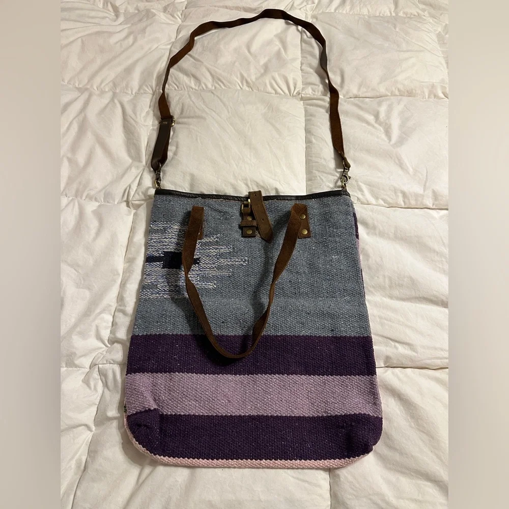 Raj Leather & Cotton Boho Bag - NWT