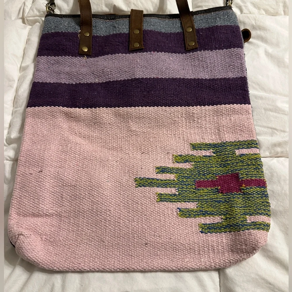 Raj Leather & Cotton Boho Bag - NWT