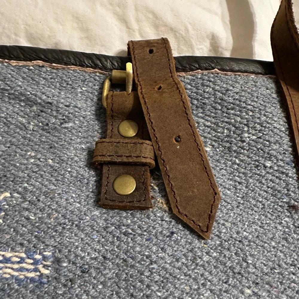 Raj Leather & Cotton Boho Bag - NWT